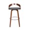 Armen Living Sonia 30" Bar Height Swivel Gray Faux Leather and Walnut Wood Bar Stool LCSOBAGRWA30 - alternate 2